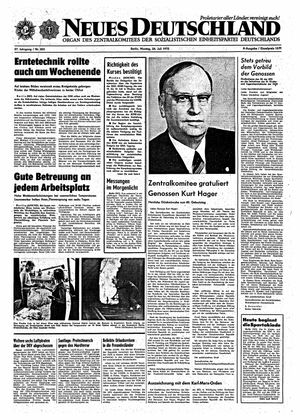 Neues Deutschland Online-Archiv vom 24.07.1972