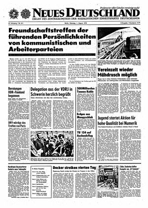 Neues Deutschland Online-Archiv vom 01.08.1972