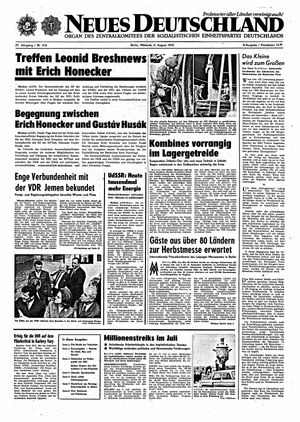 Neues Deutschland Online-Archiv vom 02.08.1972