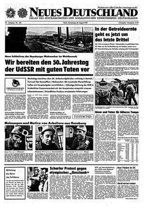 Neues Deutschland Online-Archiv vom 24.08.1972