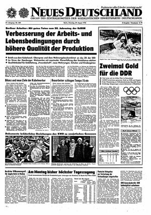 Neues Deutschland Online-Archiv vom 29.08.1972