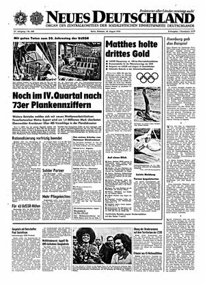 Neues Deutschland Online-Archiv vom 30.08.1972