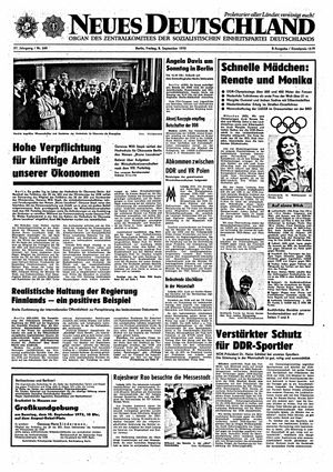 Neues Deutschland Online-Archiv vom 08.09.1972