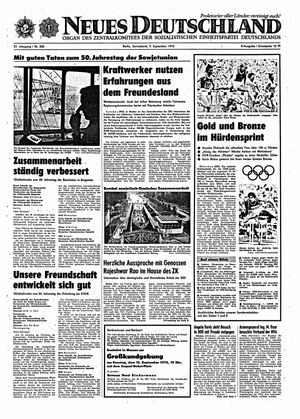Neues Deutschland Online-Archiv vom 09.09.1972