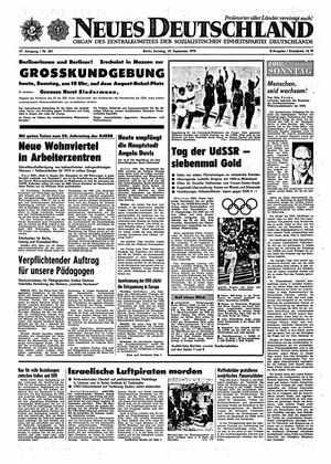 Neues Deutschland Online-Archiv vom 10.09.1972