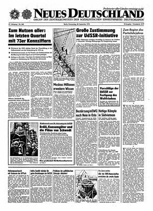 Neues Deutschland Online-Archiv vom 28.09.1972