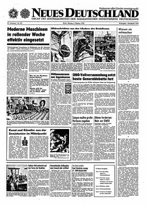 Neues Deutschland Online-Archiv vom 02.10.1972