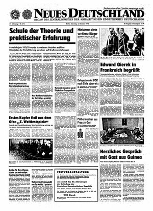 Neues Deutschland Online-Archiv vom 03.10.1972