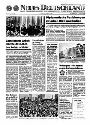 Neues Deutschland Online-Archiv vom 08.10.1972