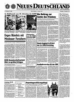 Neues Deutschland Online-Archiv vom 11.10.1972