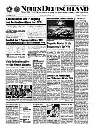 Neues Deutschland Online-Archiv vom 13.10.1972