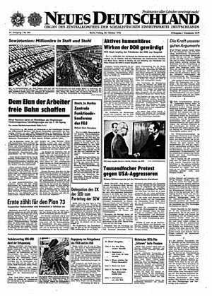 Neues Deutschland Online-Archiv vom 20.10.1972