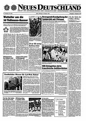 Neues Deutschland Online-Archiv vom 23.10.1972
