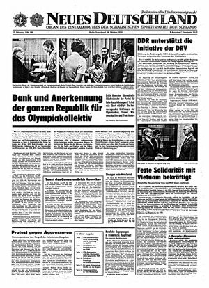 Neues Deutschland Online-Archiv vom 28.10.1972