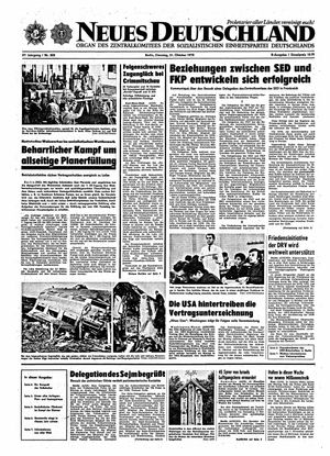 Neues Deutschland Online-Archiv vom 31.10.1972