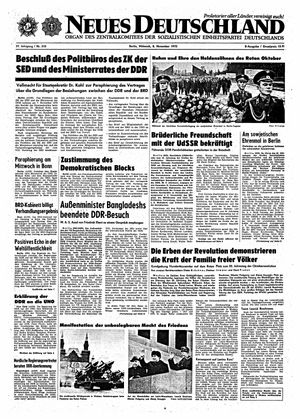Neues Deutschland Online-Archiv vom 08.11.1972