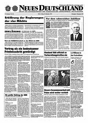 Neues Deutschland Online-Archiv vom 10.11.1972