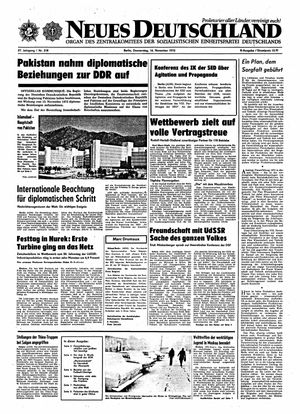 Neues Deutschland Online-Archiv vom 16.11.1972