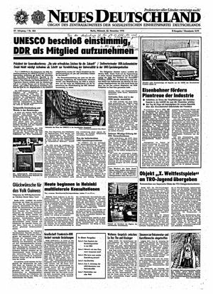 Neues Deutschland Online-Archiv vom 22.11.1972
