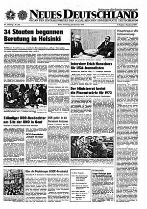 Neues Deutschland Online-Archiv vom 23.11.1972