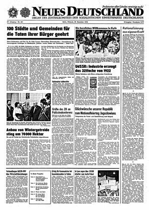 Neues Deutschland Online-Archiv vom 29.11.1972