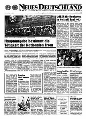 Neues Deutschland Online-Archiv vom 30.11.1972