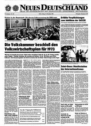 Neues Deutschland Online-Archiv vom 15.12.1972