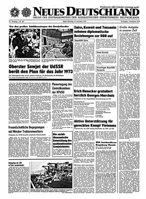 Neues Deutschland Online-Archiv vom 19.12.1972