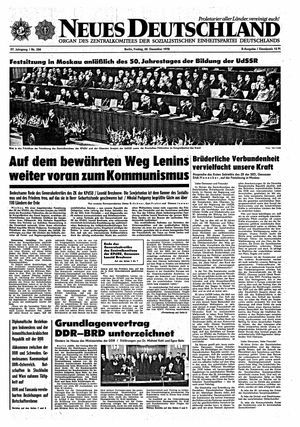 Neues Deutschland Online-Archiv vom 22.12.1972