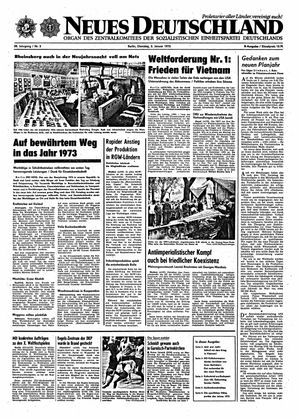 Neues Deutschland Online-Archiv vom 02.01.1973