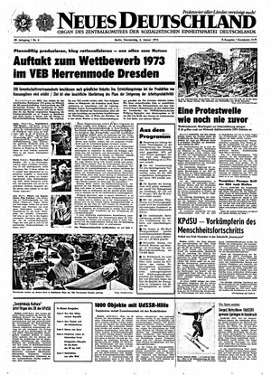 Neues Deutschland Online-Archiv vom 04.01.1973