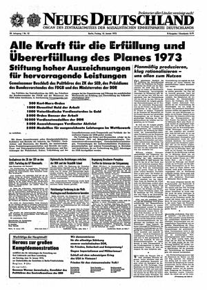 Neues Deutschland Online-Archiv vom 12.01.1973