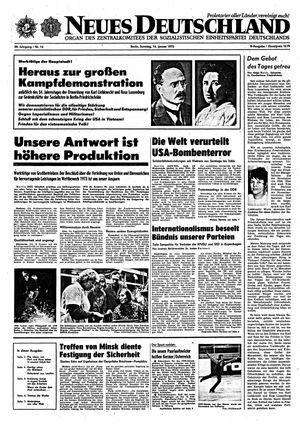 Neues Deutschland Online-Archiv vom 14.01.1973