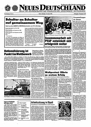 Neues Deutschland Online-Archiv vom 16.01.1973