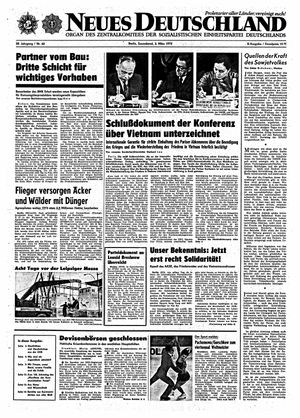 Neues Deutschland Online-Archiv vom 03.03.1973