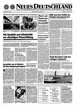 Neues Deutschland Online-Archiv vom 10.03.1973
