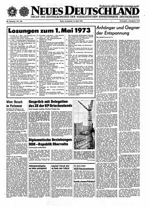 Neues Deutschland Online-Archiv vom 14.04.1973