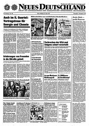 Neues Deutschland Online-Archiv vom 18.04.1973