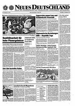 Neues Deutschland Online-Archiv vom 19.04.1973