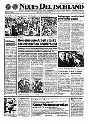 Neues Deutschland Online-Archiv vom 26.04.1973