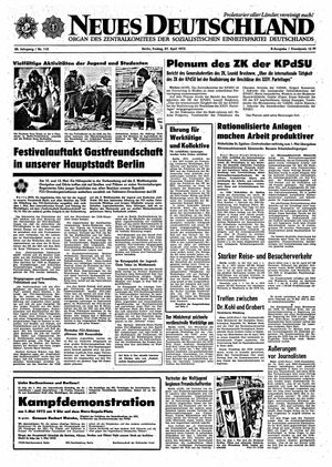Neues Deutschland Online-Archiv vom 27.04.1973