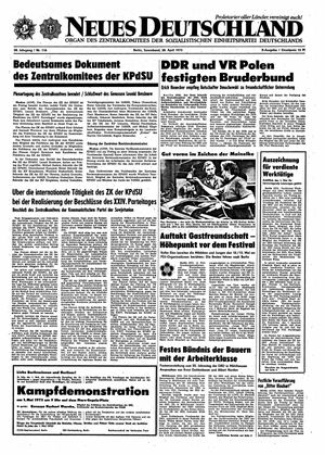 Neues Deutschland Online-Archiv vom 28.04.1973