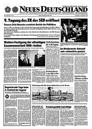 Neues Deutschland Online-Archiv vom 29.05.1973