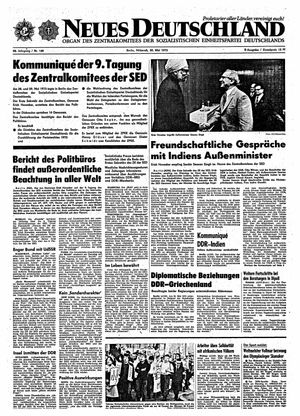 Neues Deutschland Online-Archiv vom 30.05.1973