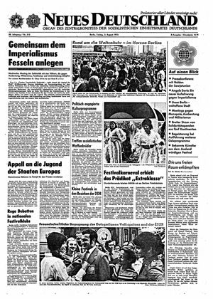 Neues Deutschland Online-Archiv vom 03.08.1973