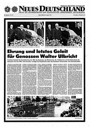 Neues Deutschland Online-Archiv vom 08.08.1973