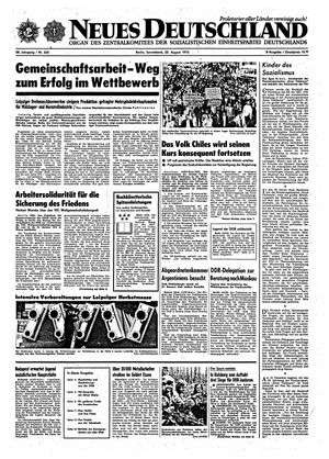 Neues Deutschland Online-Archiv vom 25.08.1973