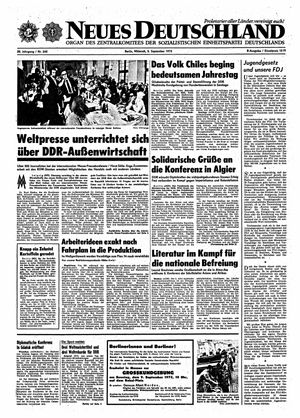 Neues Deutschland Online-Archiv vom 05.09.1973