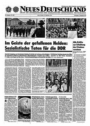 Neues Deutschland Online-Archiv vom 10.09.1973