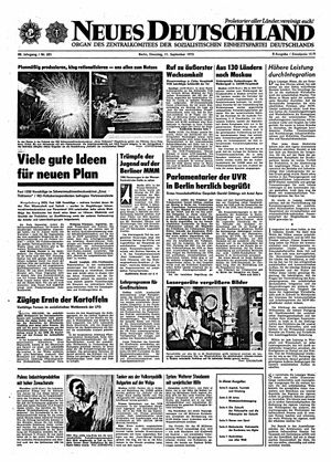 Neues Deutschland Online-Archiv vom 11.09.1973